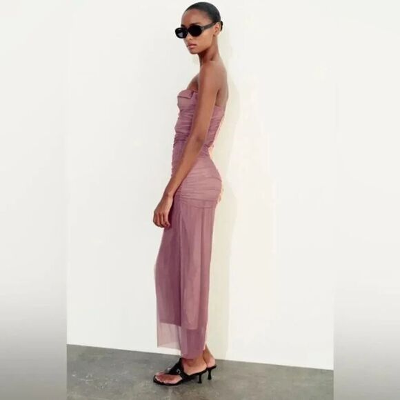 ZARA‎ PRINTED TULLE DRESS - Picture 9 of 16